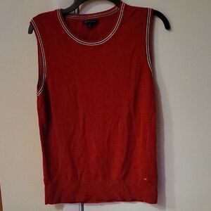 Tommy Hilfiger Red Knit Tank Top Sz Large